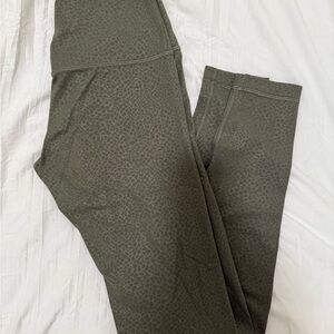 Lululemon Athletica Olive Leopard Leggings